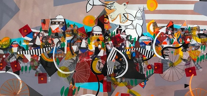 Miroir du ciel - 39" x 31" or 9" x 12"- Lacquer on aluminium