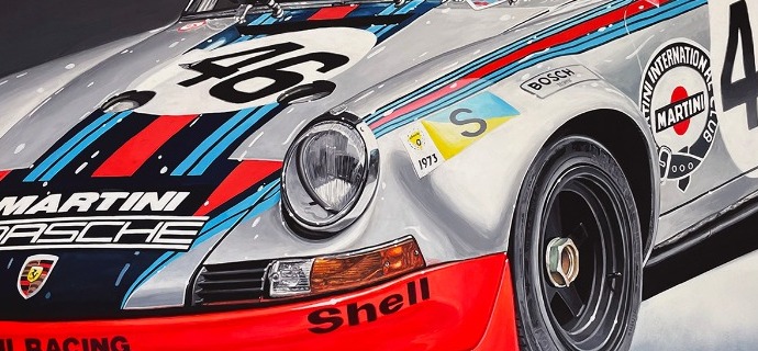 Porsche Martini Racing - 120 x 100 cm - Peinture sur toile
