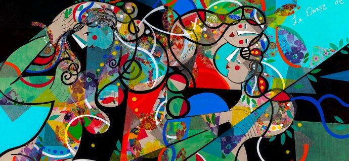 La danse de la vie - 39" x 31" - Lacquer on aluminium