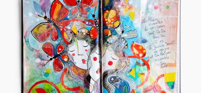 Les fleurs vivantes de mon coeur sont toutes pour toi - 11,8" x 17,7" inch - work on paper