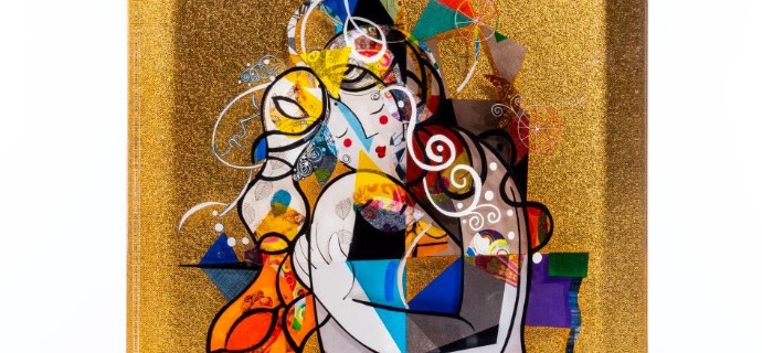 Intimité - 12 x 16" in - resin inclusion