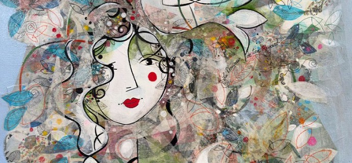 La douceur de ton regard - 23,6" x 27,6" - Acrylic on canvas