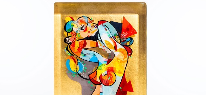La mariée du ciel - 12 x 16" in - resin inclusion