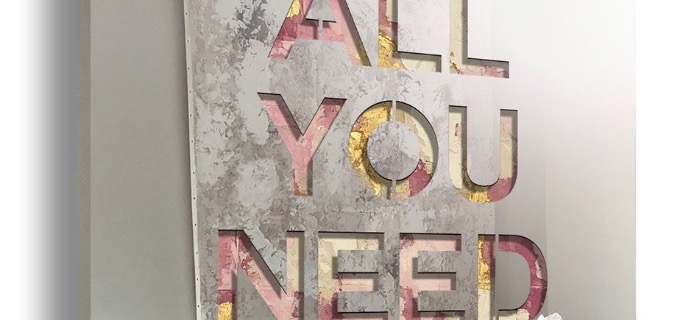 All you need is love - Mixed media & metal laser cut - 39" x 47"