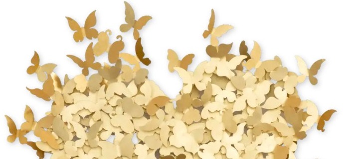 My heart is all a flutter - Gold - 110 x 10 - Sculpture murale 3D en métal découpée au laser