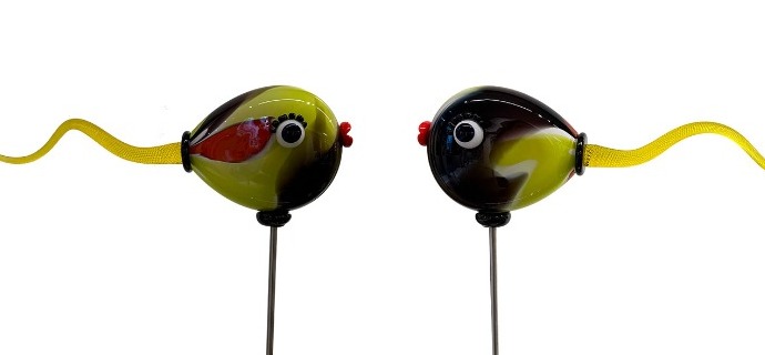 Poisson caraïbes - Glass sculpture -18" height  x  18" width x 4" diameter