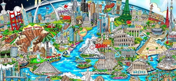 A world for us - 20" x 20,5" - Serigraphy 3D