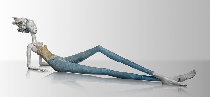 Just chilling - 15 x 55 x 10 cm - Sculpture en bronze