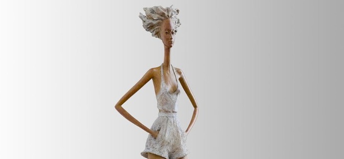 Urban freedom - 90 x 25 x 20 cm - Sculpture en bronze
