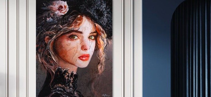 Positano - 59" x 45" - Acrylic paint and resin on metal