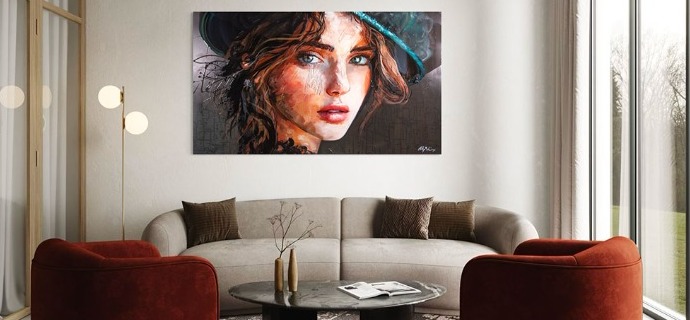 Altea - 79" x 45" - Acrylic paint and resin on metal