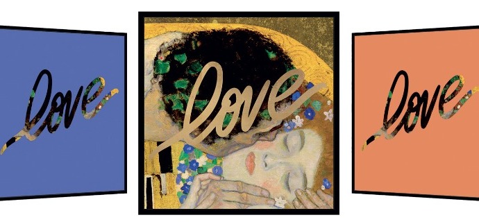 Love by Klimt - Kinetic Pop art - 74 x 74 cm