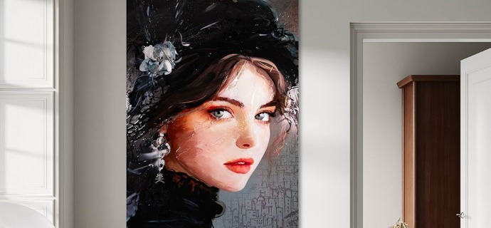 Manarola en intérieur - 200 x 115 cm - Peinture acrylique et résine sur métal