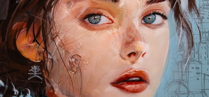 Palerme - 29" x 20" - Acrylic paint and resin on metal