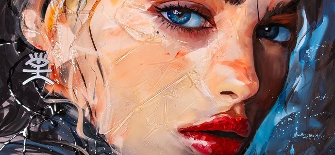 Goteborg - 39" x 27" - Acrylic paint and resin on metal