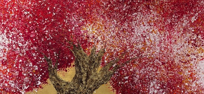 328 A - 47" x 47" - Oil on canvas and gold leaf