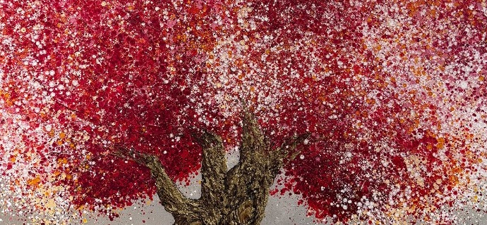 585 A - 39" x 39" - Oil on canvas and gold leaf