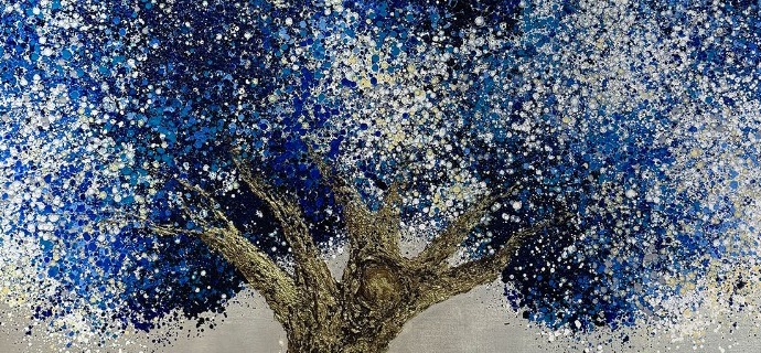 781 - 39" x 39" - Oil on canvas and gold leaf