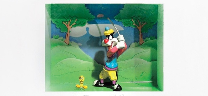 Birdie on the 9th - 63 x 68  cm - Shadow box